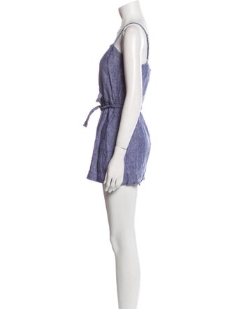 Cynthia Rowley Linen Square Neckline Romper