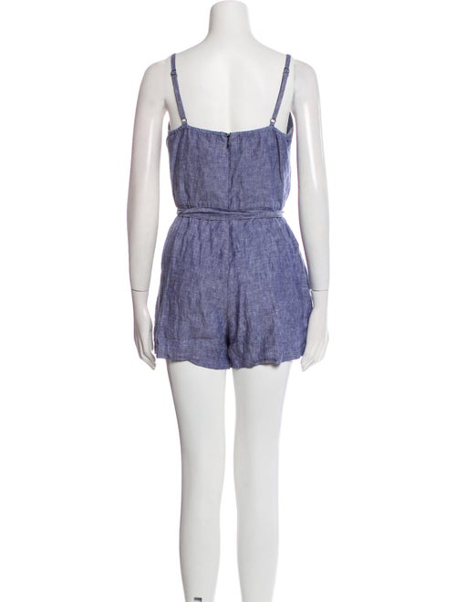 Cynthia Rowley Linen Square Neckline Romper