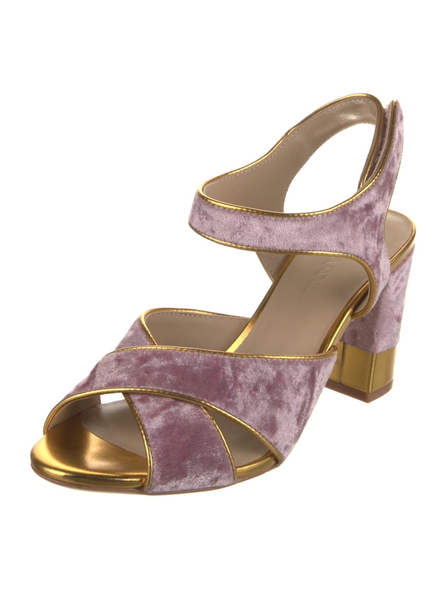 Cynthia Rowley Velvet Leather Trim Embellishment Slingback Sandals w/ Tags