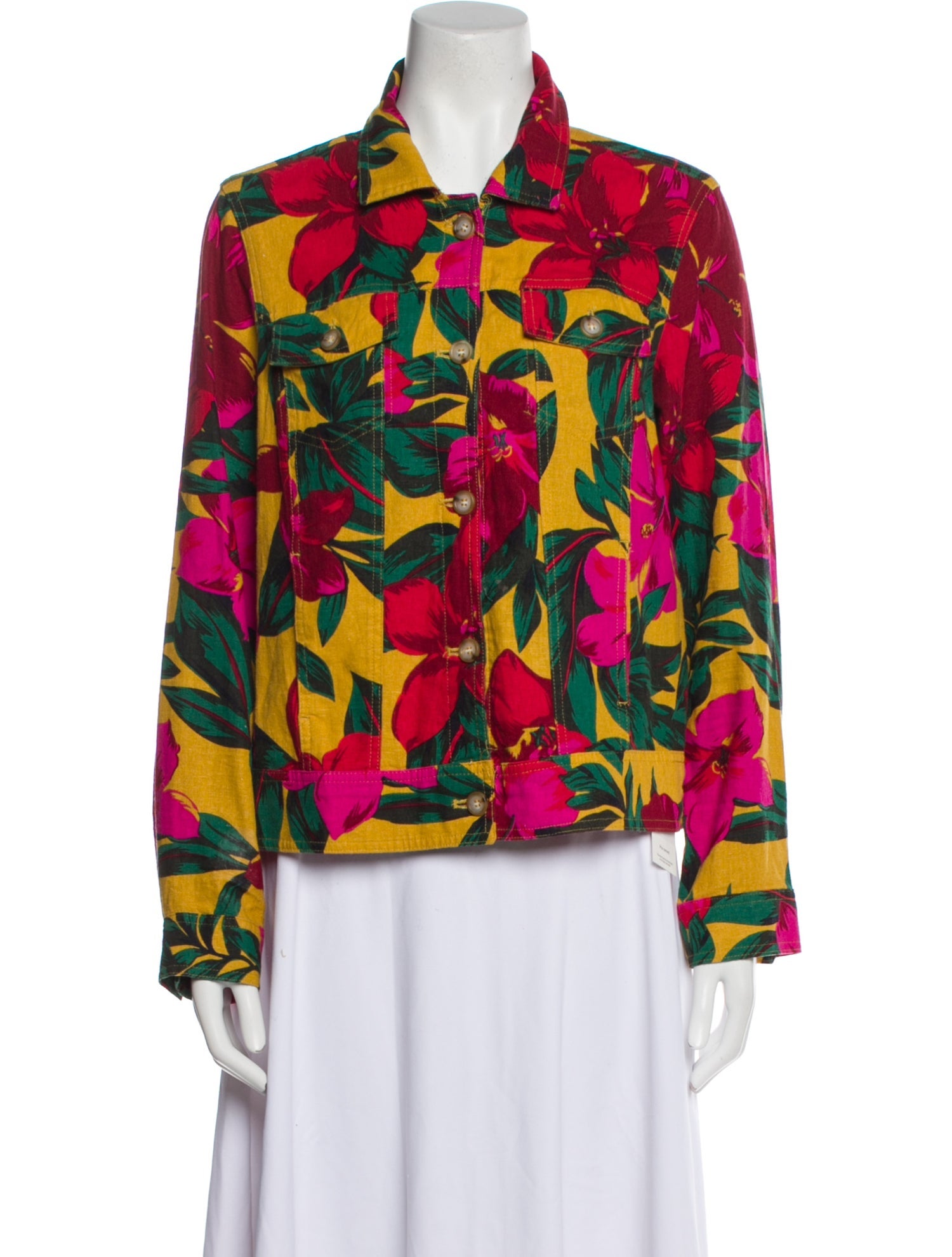 Cynthia Rowley Linen Floral Print Jacket