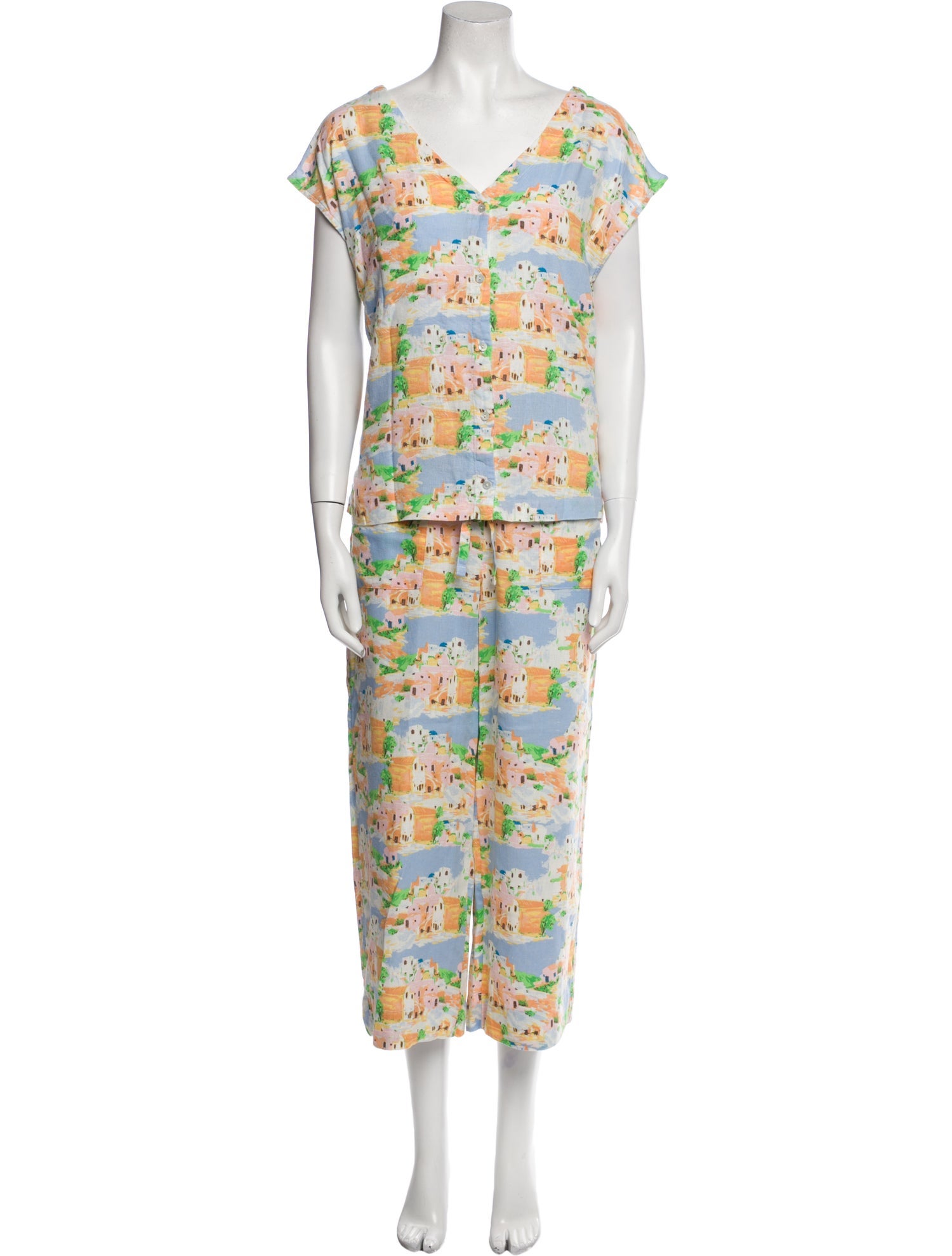 Cynthia Rowley Linen Printed Pant Set w/ Tags