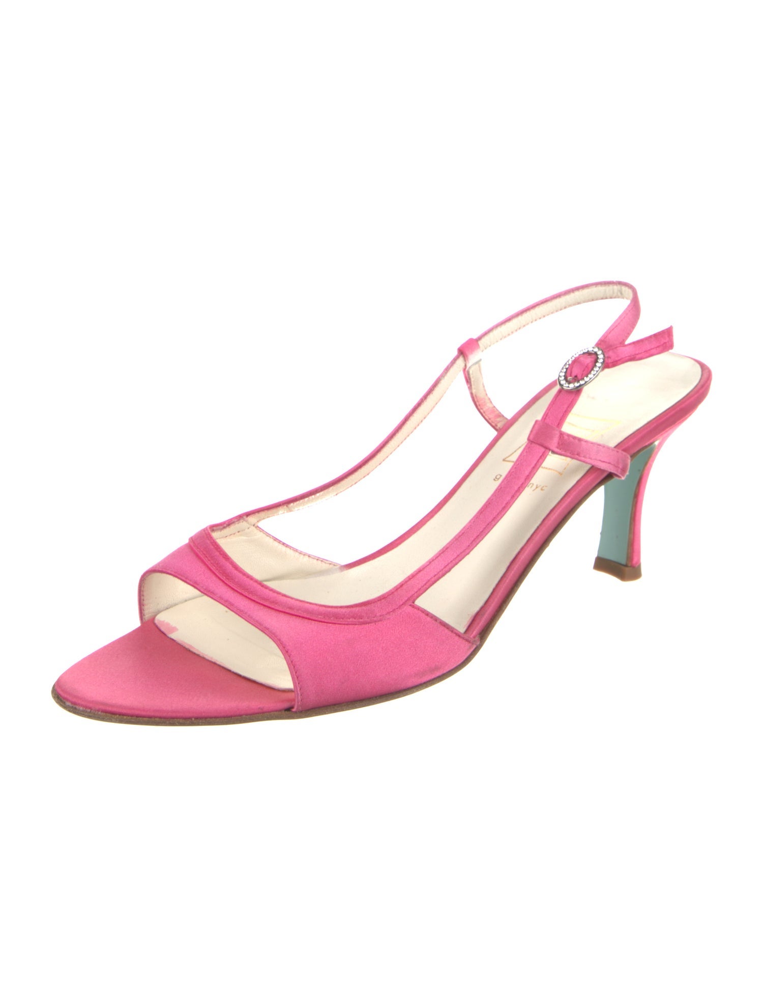 Cynthia Rowley Satin Crystal Embellishments Slingback Sandals