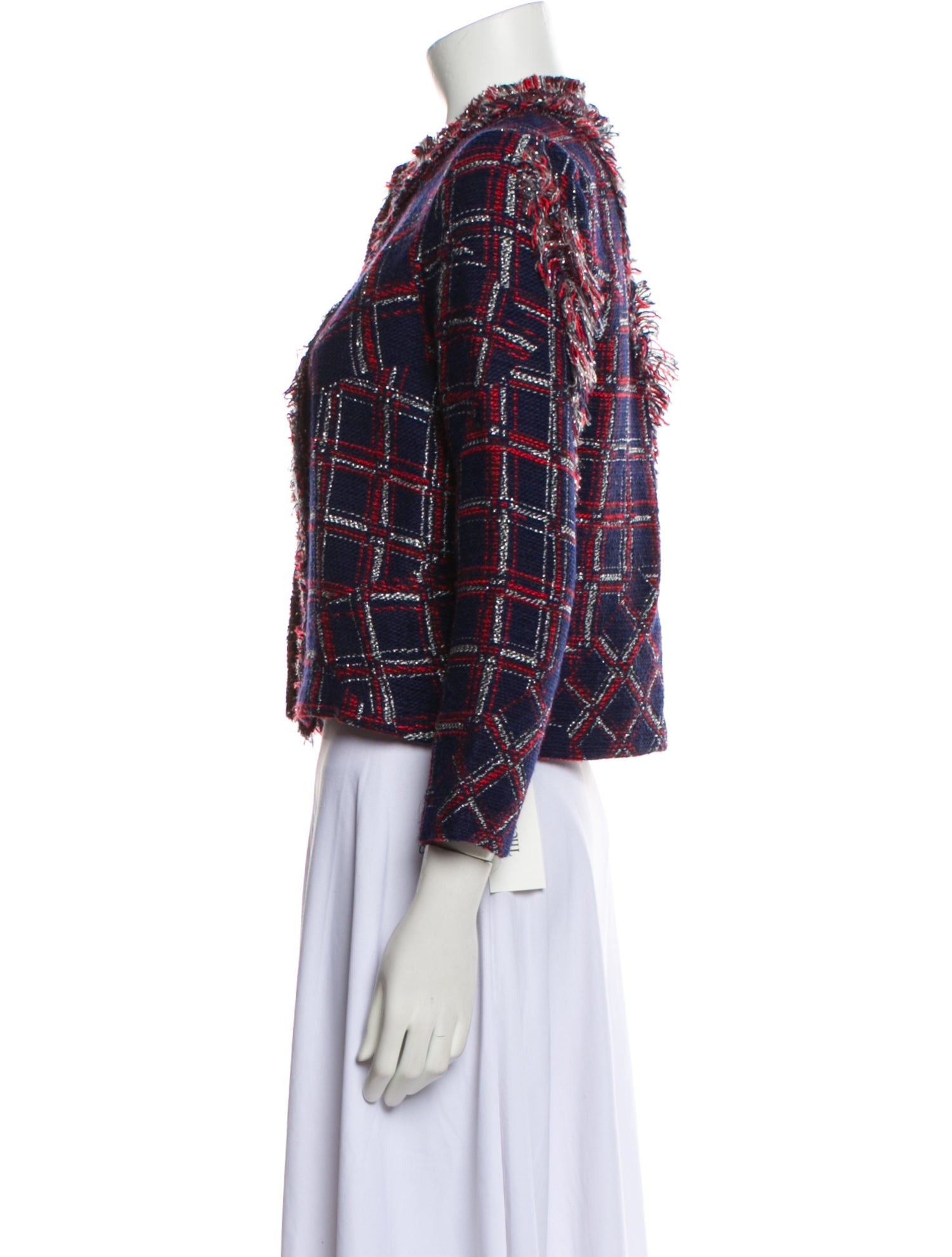 Cynthia Rowley Plaid Print Evening Jacket