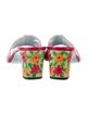 Cynthia Rowley Leather Floral Print Slides