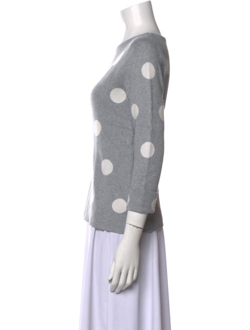 Cynthia Rowley Polka Dot Print Scoop Neck Sweater