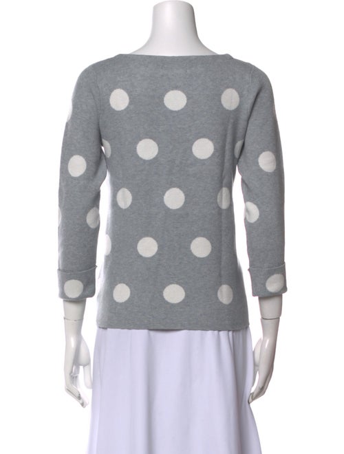 Cynthia Rowley Polka Dot Print Scoop Neck Sweater