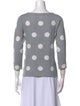 Cynthia Rowley Polka Dot Print Scoop Neck Sweater