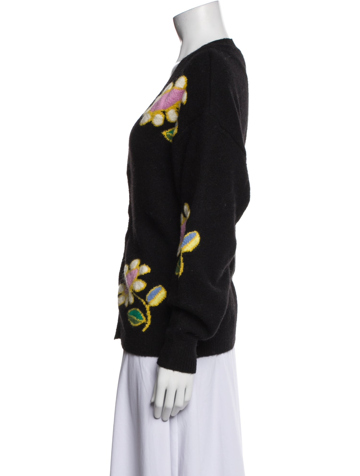 Cynthia Rowley Floral Print V-Neck Sweater