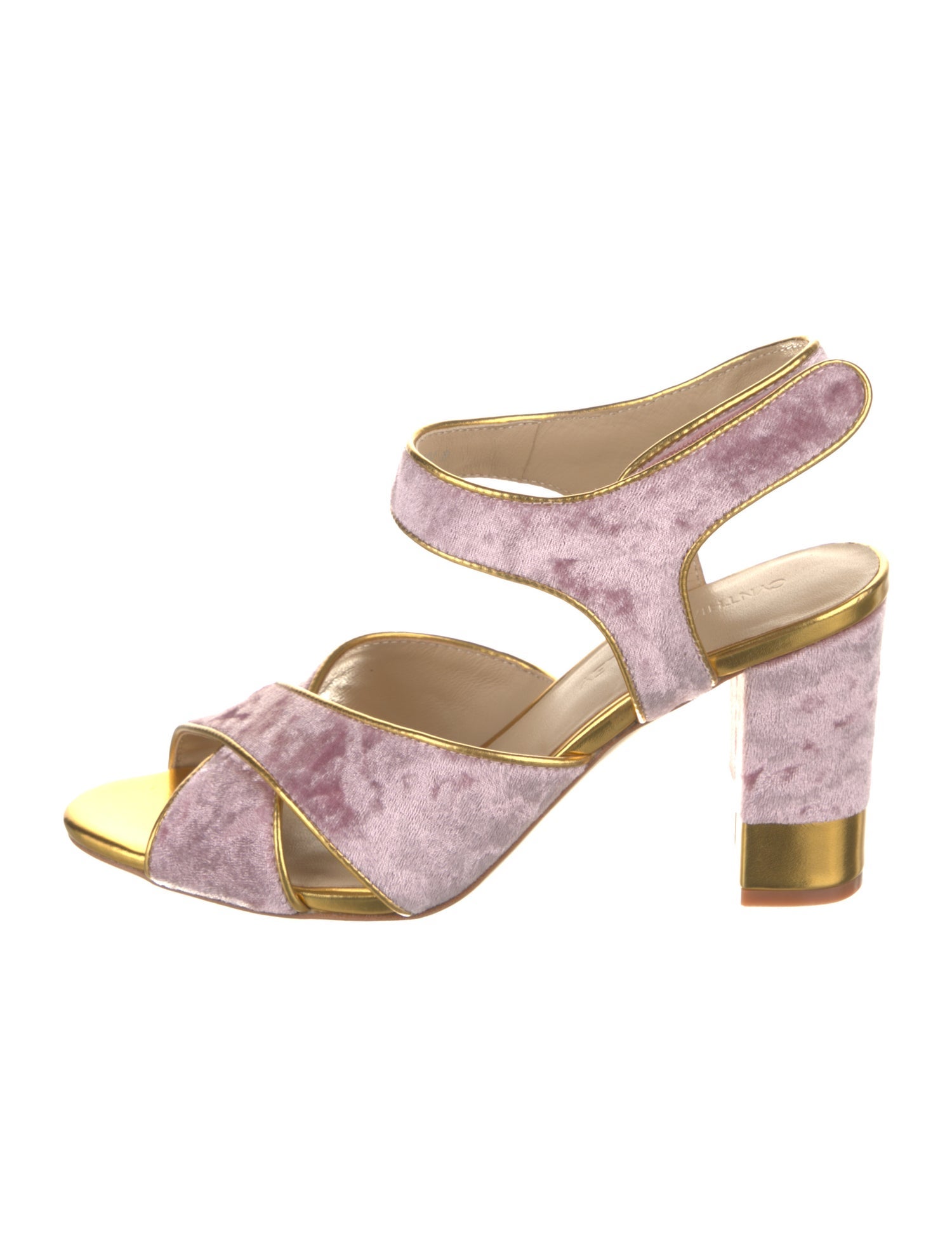 Cynthia Rowley Velvet Leather Trim Embellishment Sandals