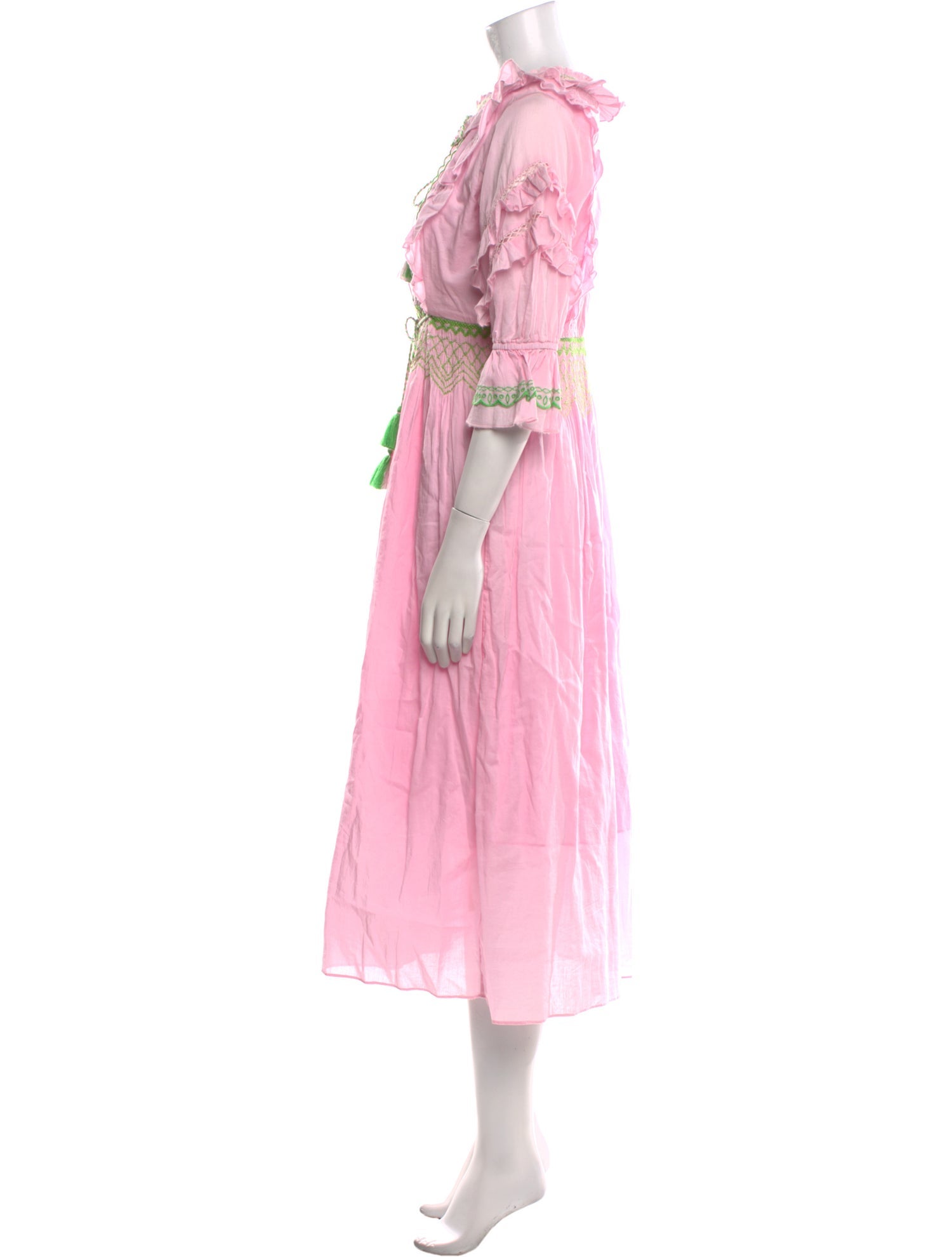 Cynthia Rowley Tie Neck Midi Length Dress