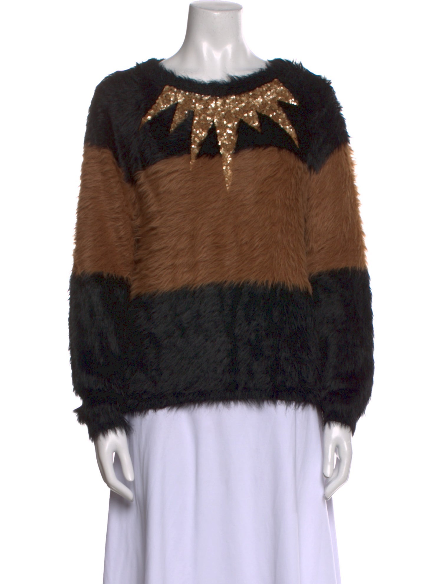 Cynthia Rowley Nylon Colorblock Pattern Sweater w/ Tags