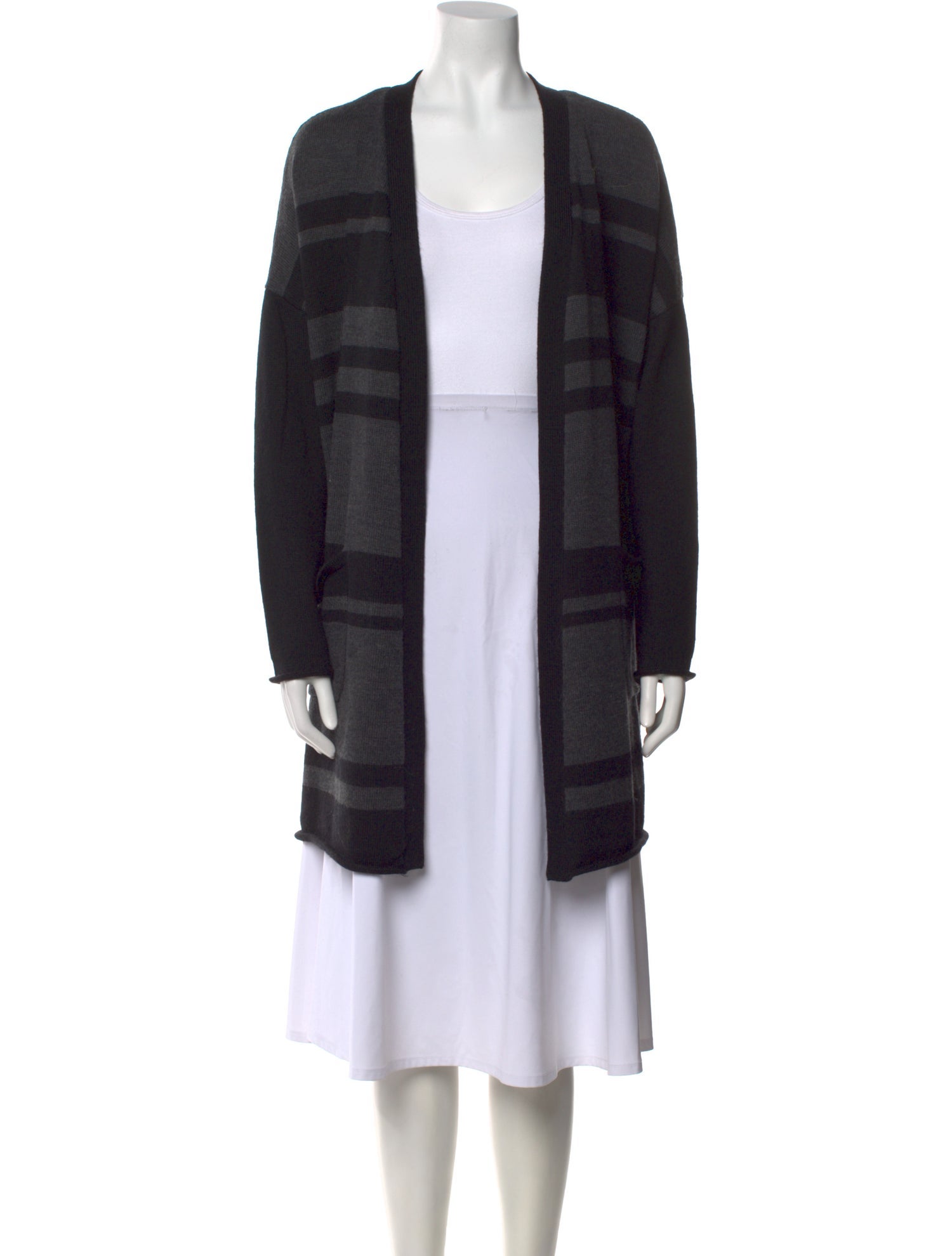 Cynthia Rowley Striped Open Front Sweater