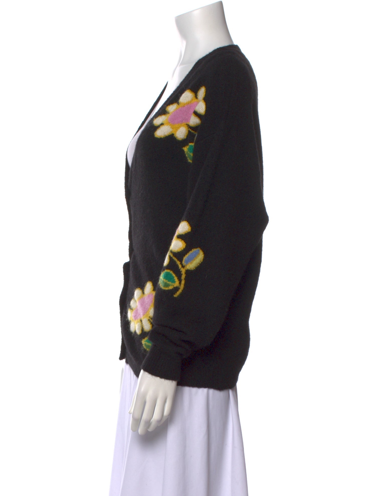 Cynthia Rowley Floral Print V-Neck Sweater