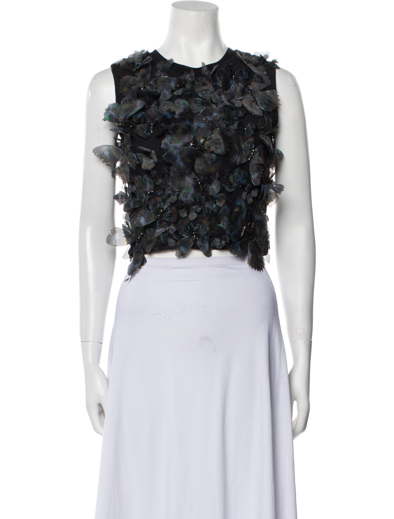 Cynthia Rowley Crew Neck Sleeveless Crop Top w/ Tags