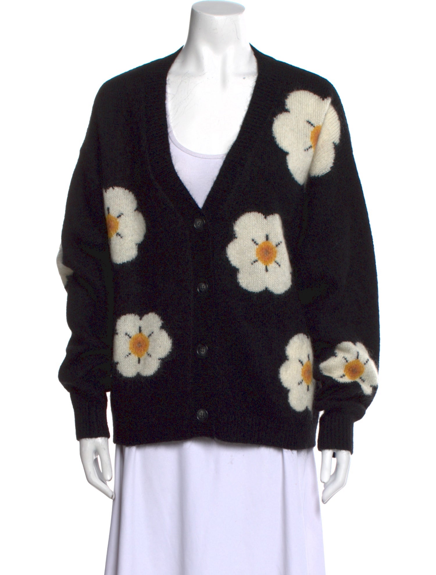 Cynthia Rowley Printed V-Neck Sweater