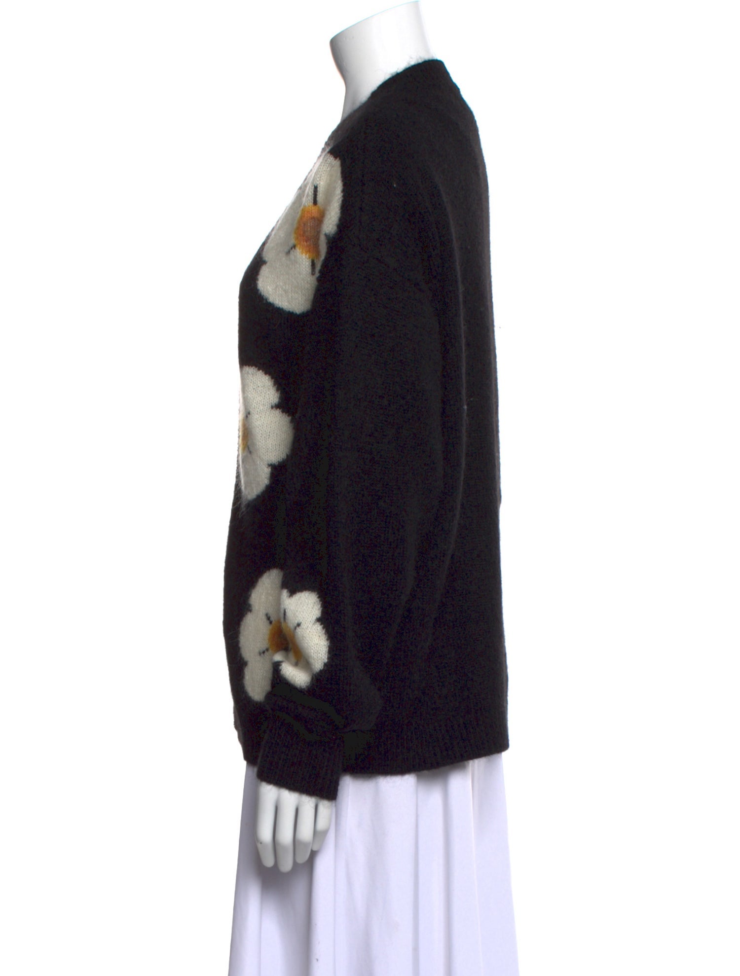 Cynthia Rowley Printed V-Neck Sweater