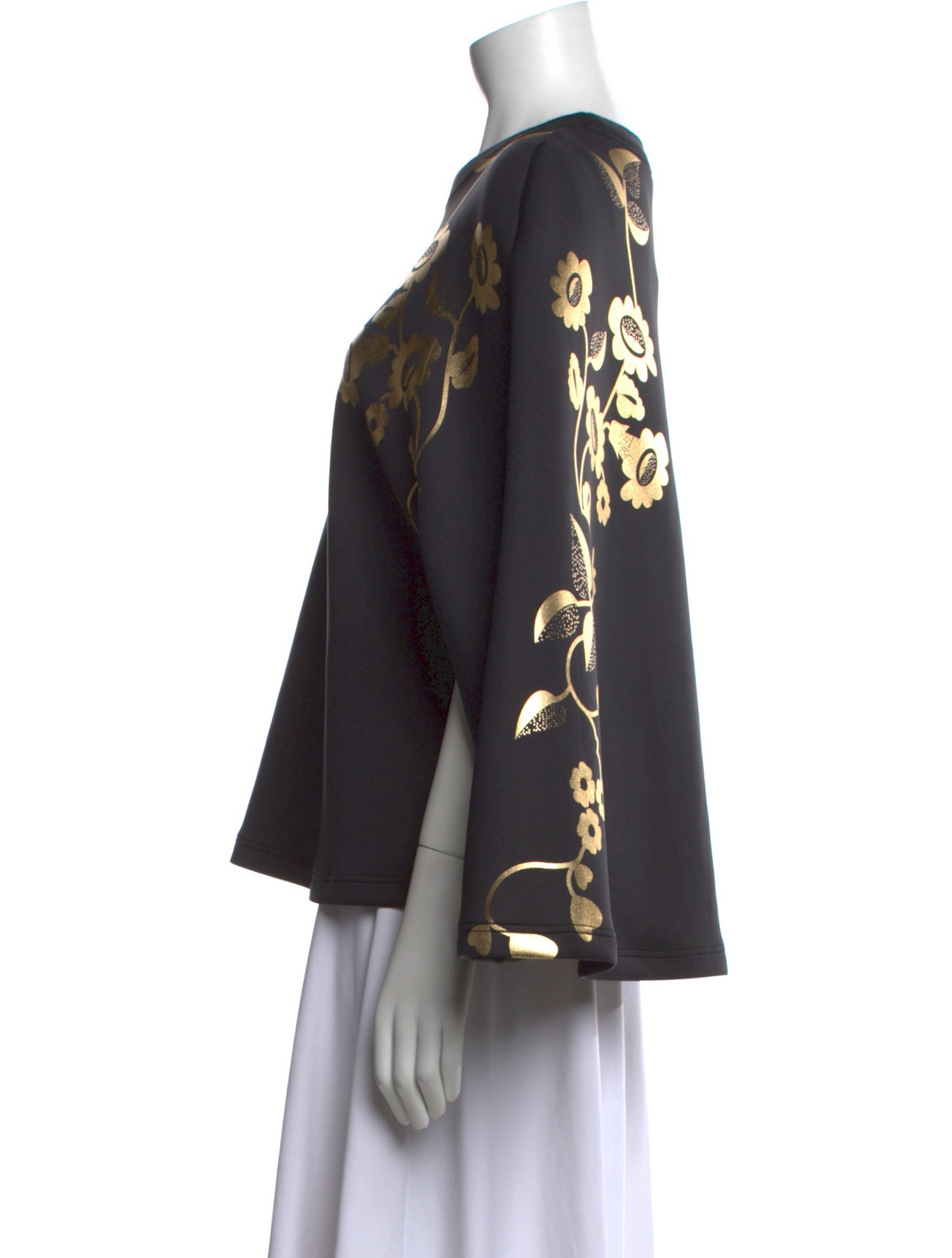 Cynthia Rowley Printed Scoop Neck Sweater