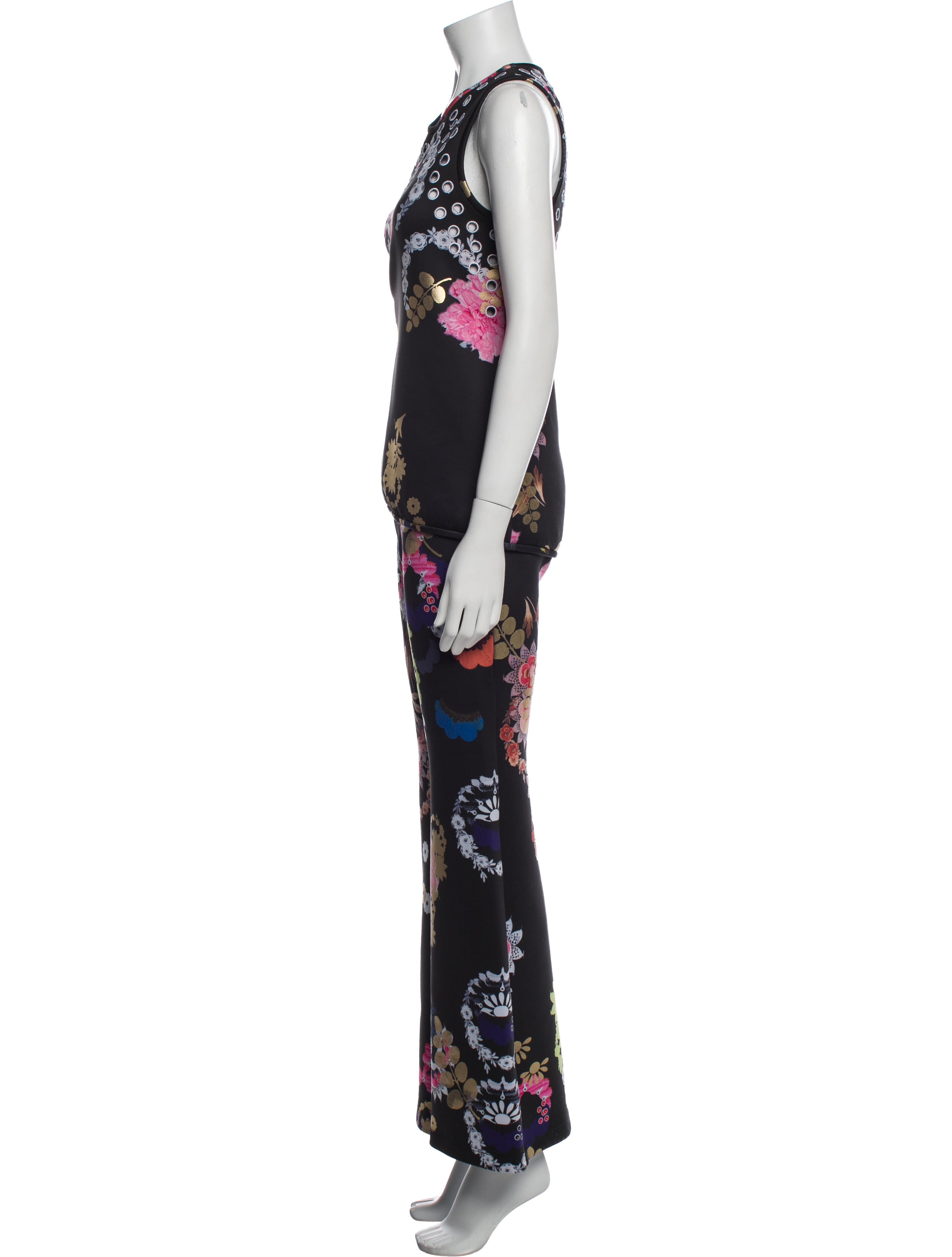 Cynthia Rowley Printed Ruffle Embellishment Pant Set