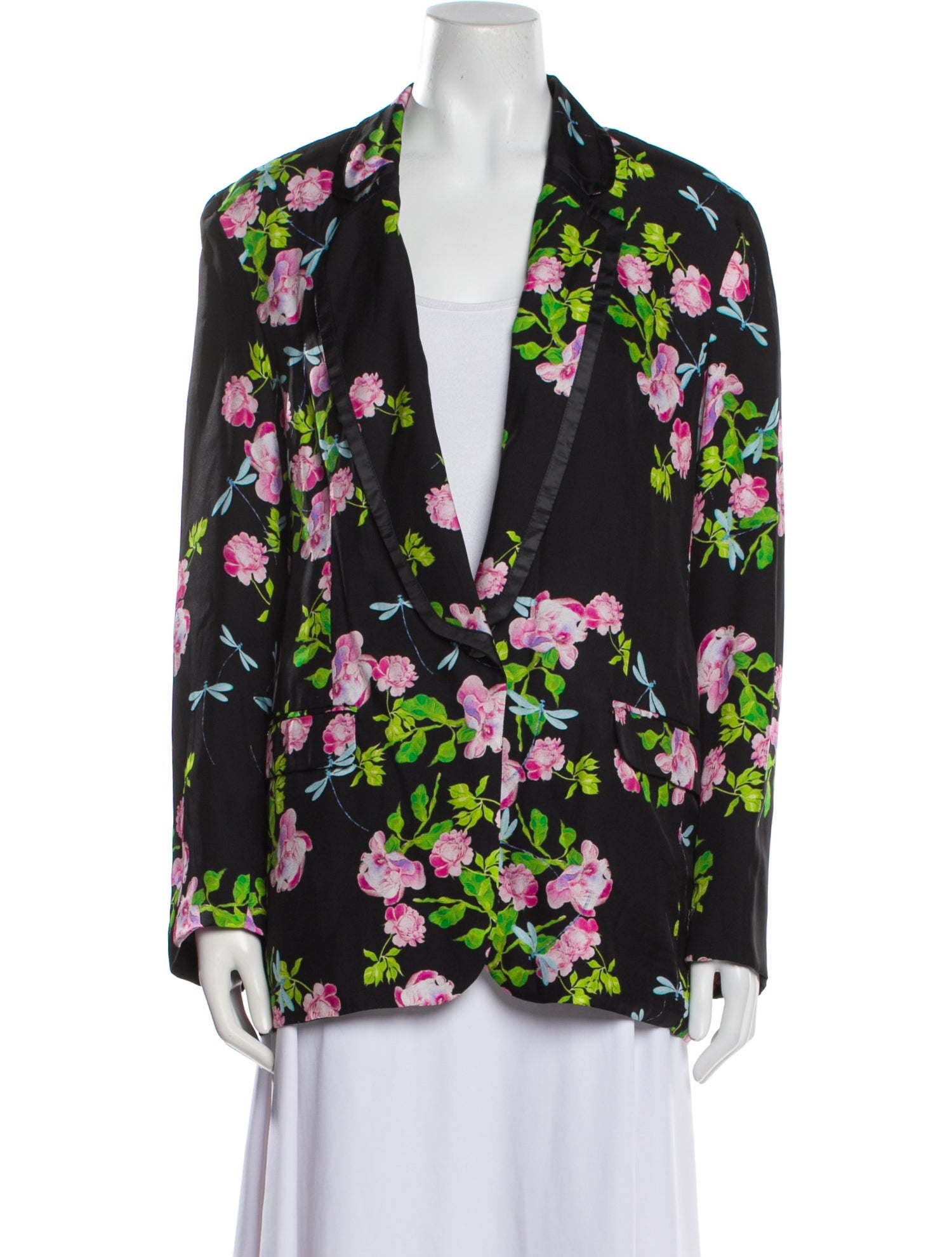Cynthia Rowley Silk Floral Print Blazer