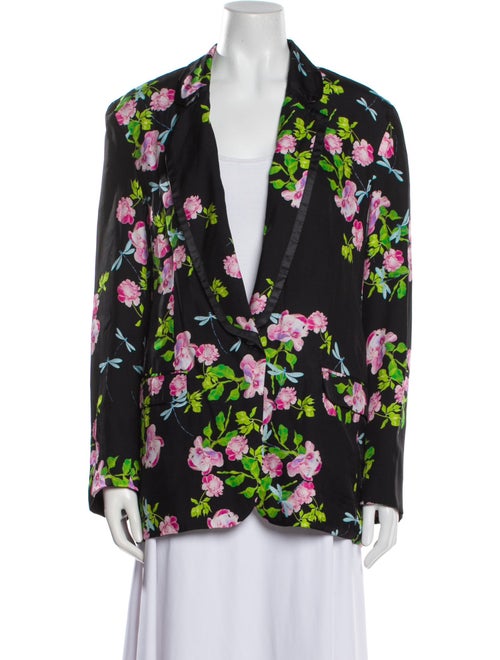 Cynthia Rowley Silk Floral Print Blazer