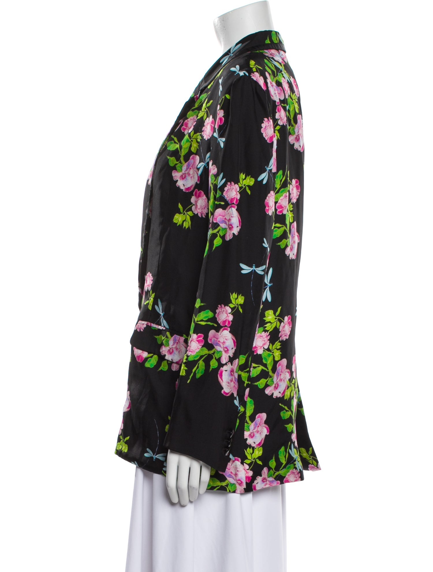 Cynthia Rowley Silk Floral Print Blazer