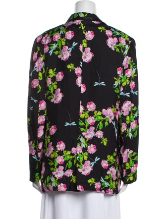 Cynthia Rowley Silk Floral Print Blazer