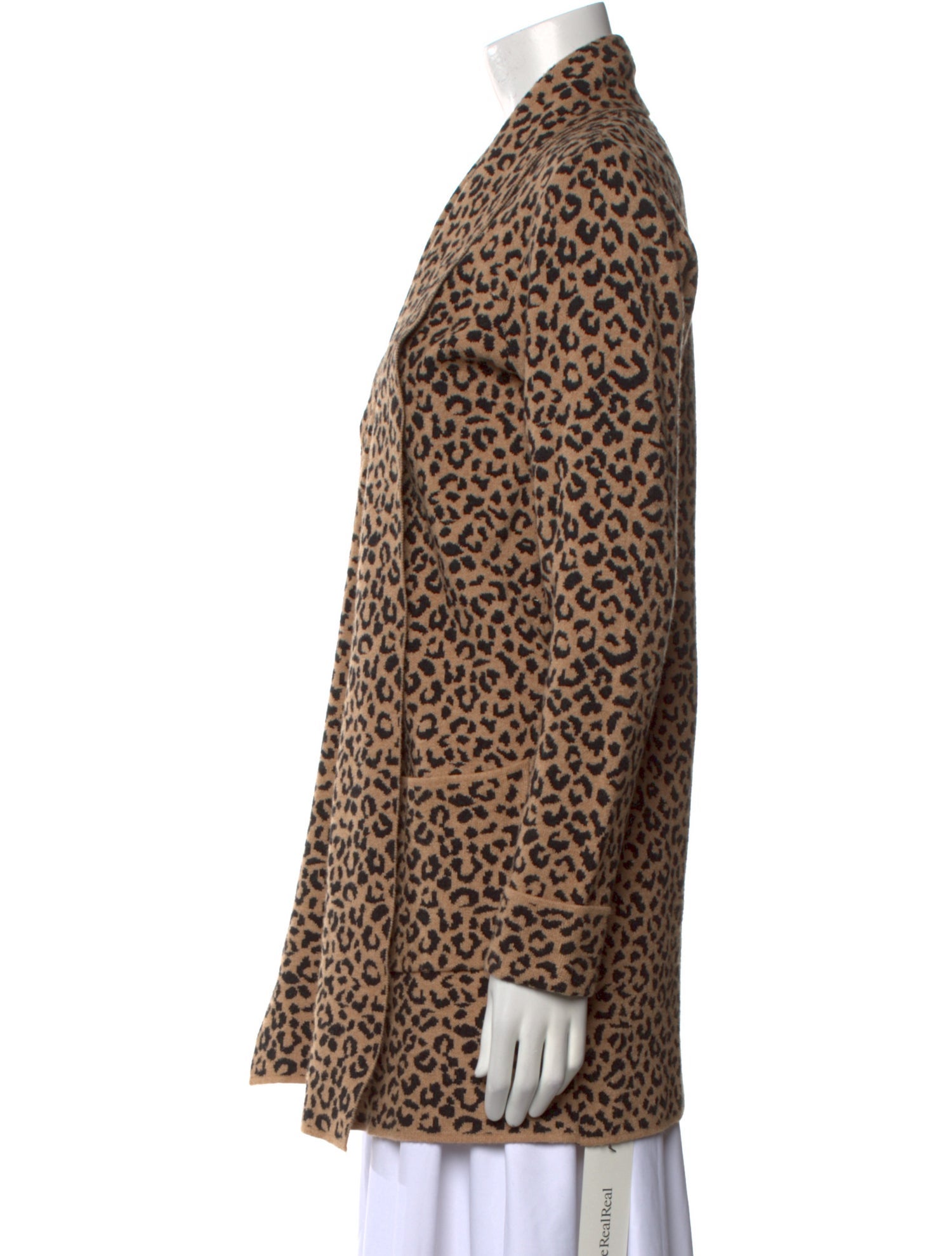 Cynthia Rowley Animal Print Open Front Sweater