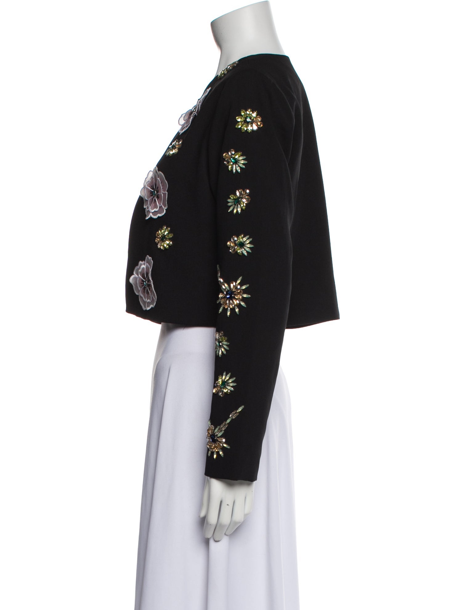 Cynthia Rowley Wool Floral Print Evening Jacket