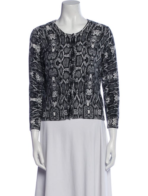Cynthia Rowley Animal Print Scoop Neck Sweater