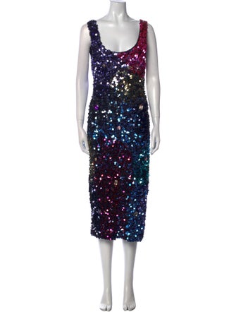 Cynthia Rowley Scoop Neck Midi Length Dress