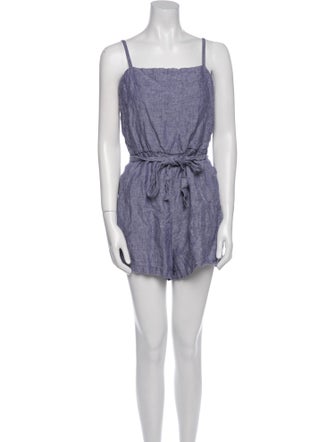 Cynthia Rowley Linen Square Neckline Romper