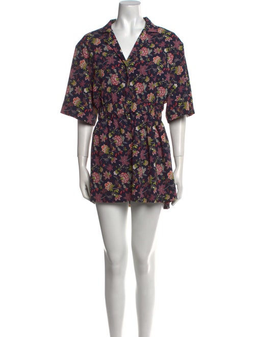 Cynthia Rowley Printed V-Neck Romper