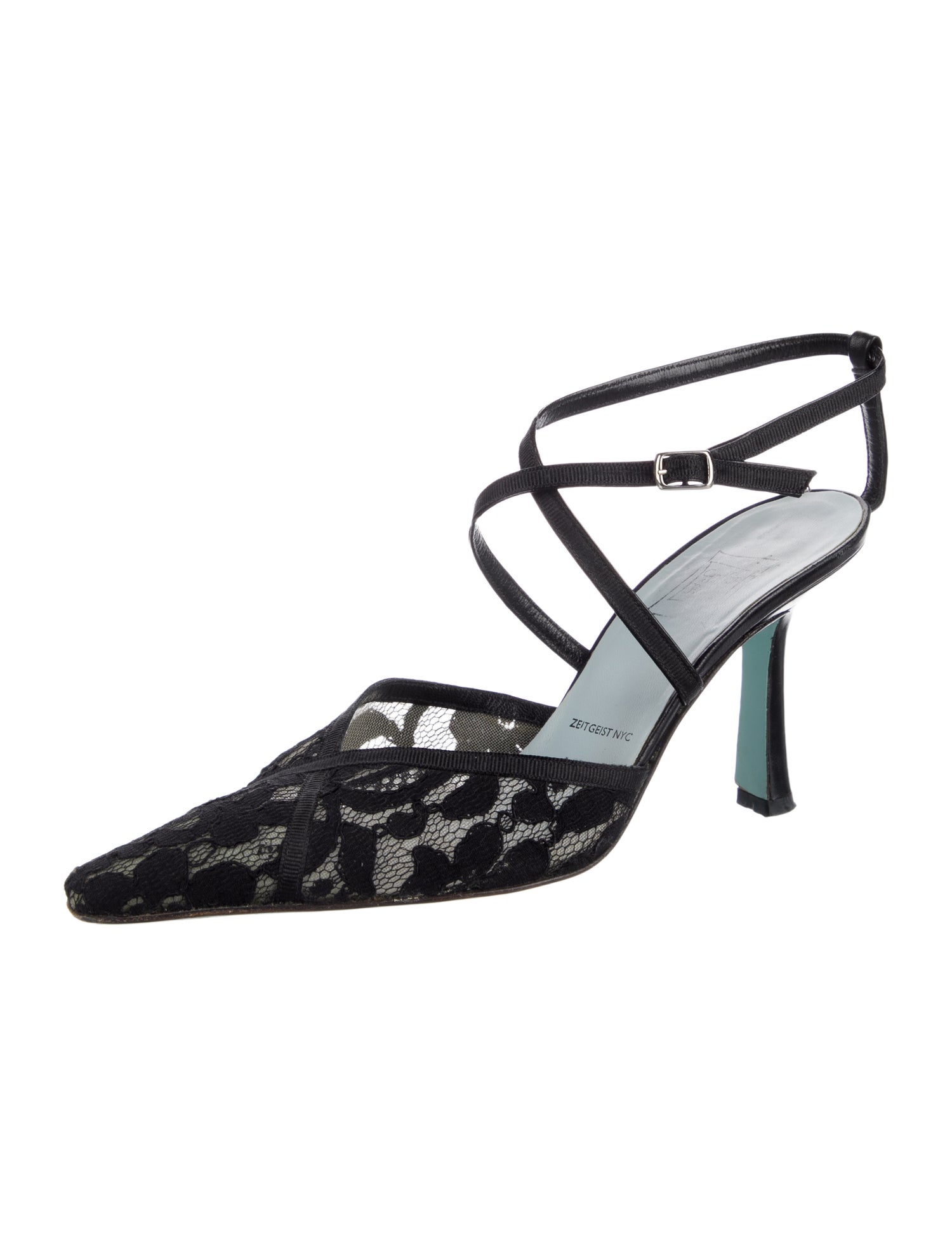 Cynthia Rowley Suede Lace Pattern Pumps