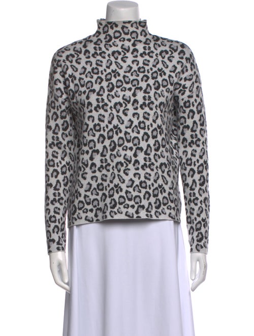Cynthia Rowley Animal Print Mock Neck Sweater