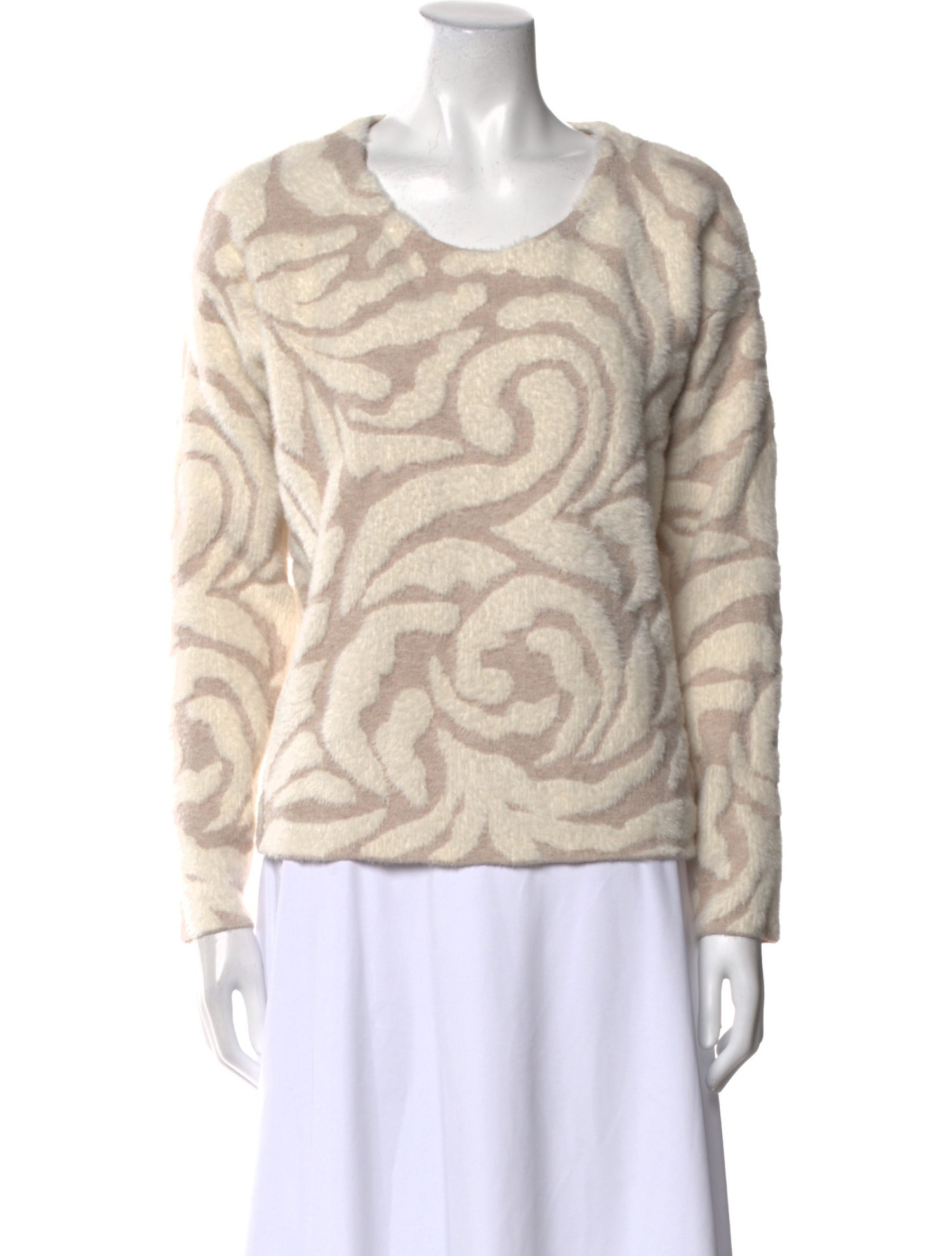 Cynthia Rowley Printed Scoop Neck Sweater
