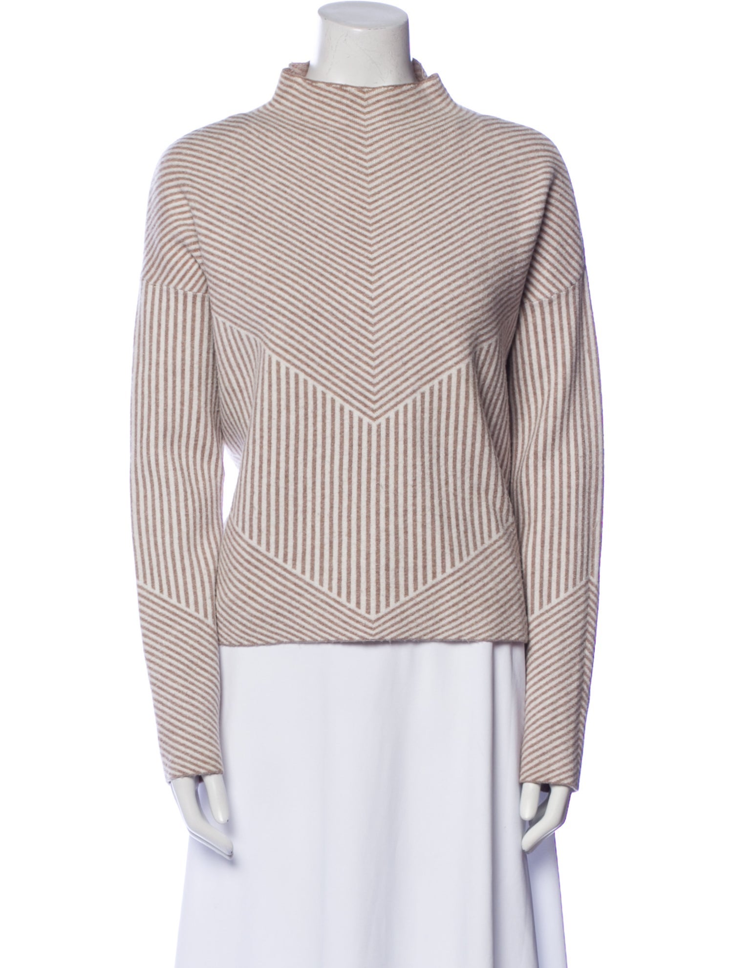 Cynthia Rowley Striped Mock Neck Sweater