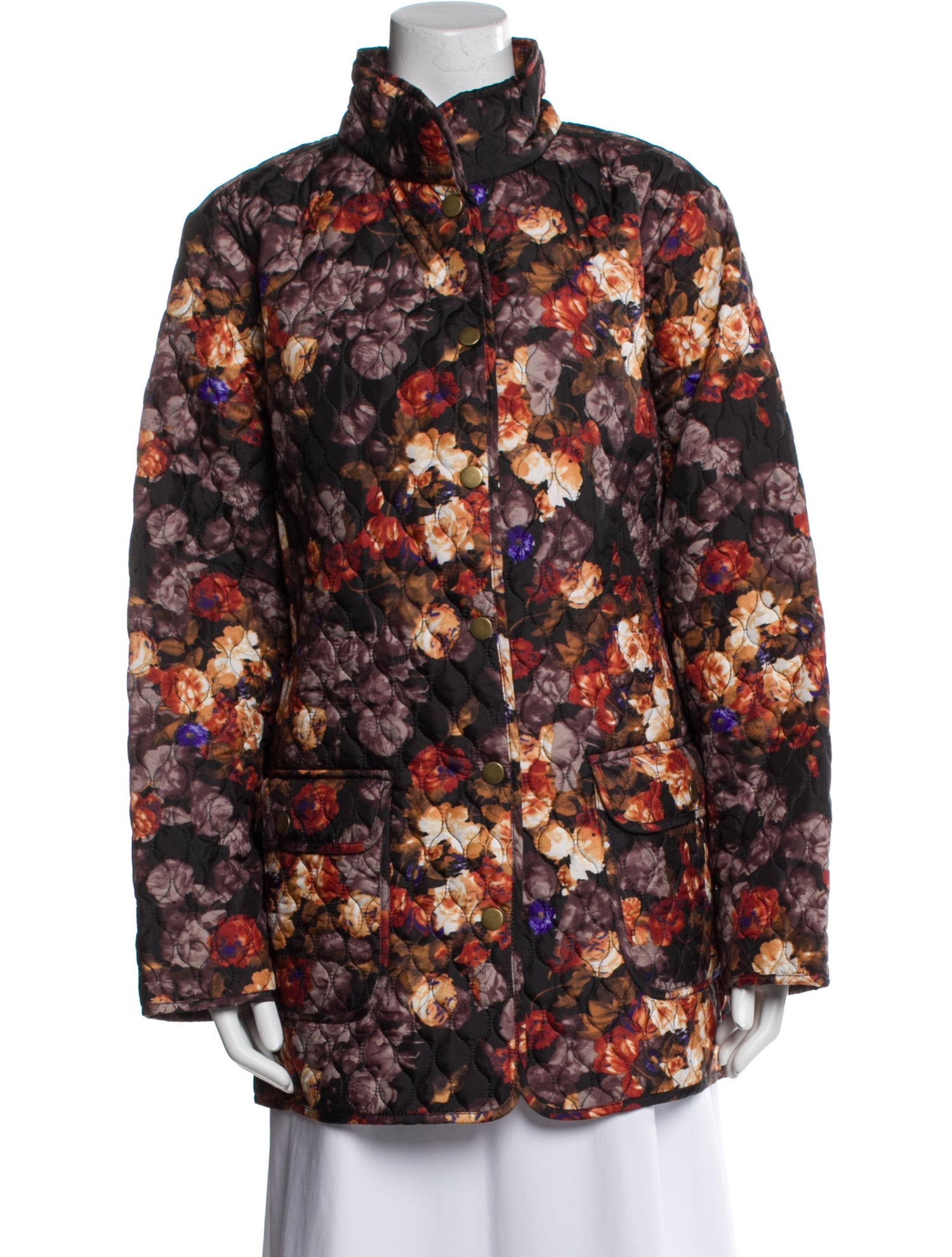 Cynthia Rowley Floral Print Faux Fur Coat