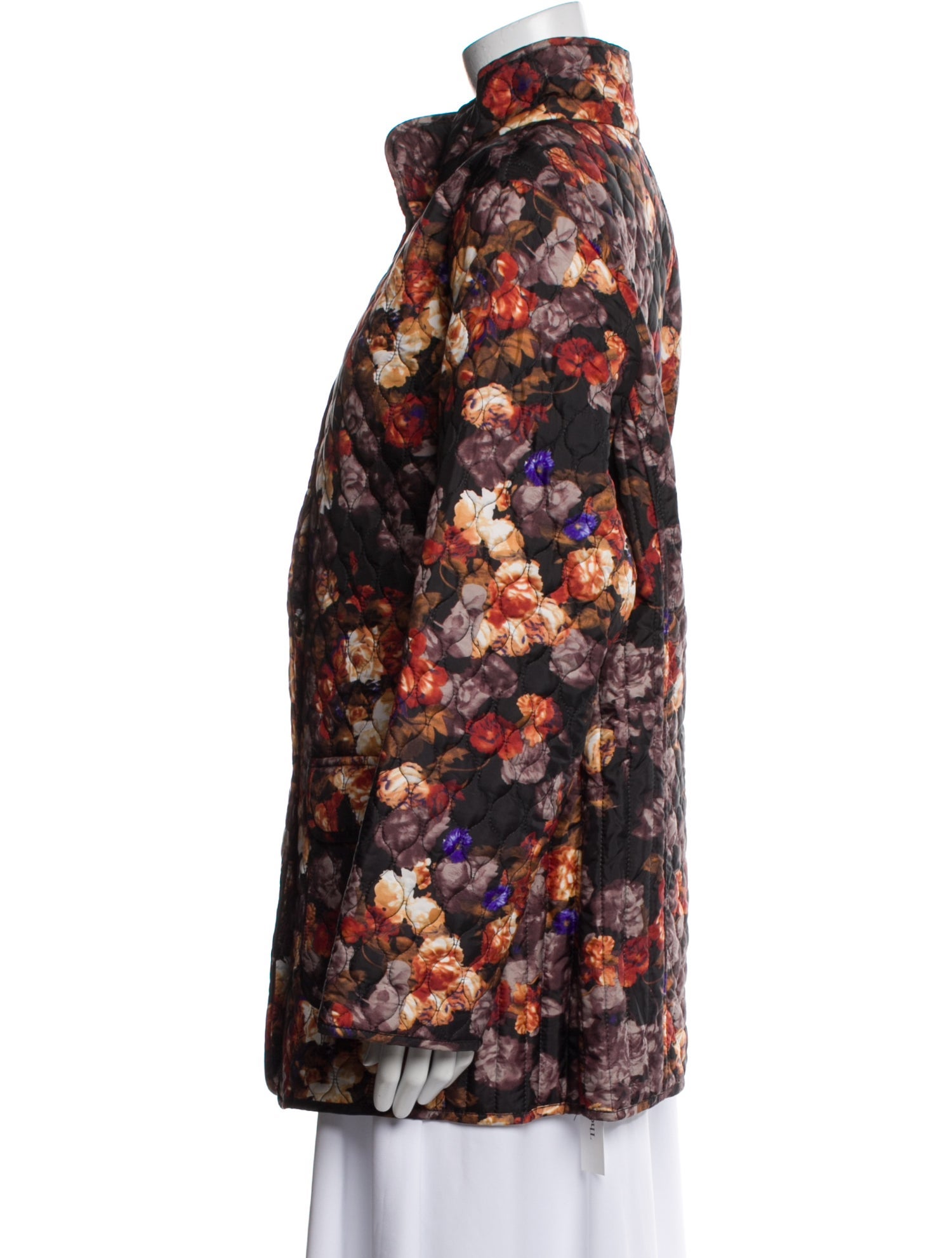 Cynthia Rowley Floral Print Faux Fur Coat