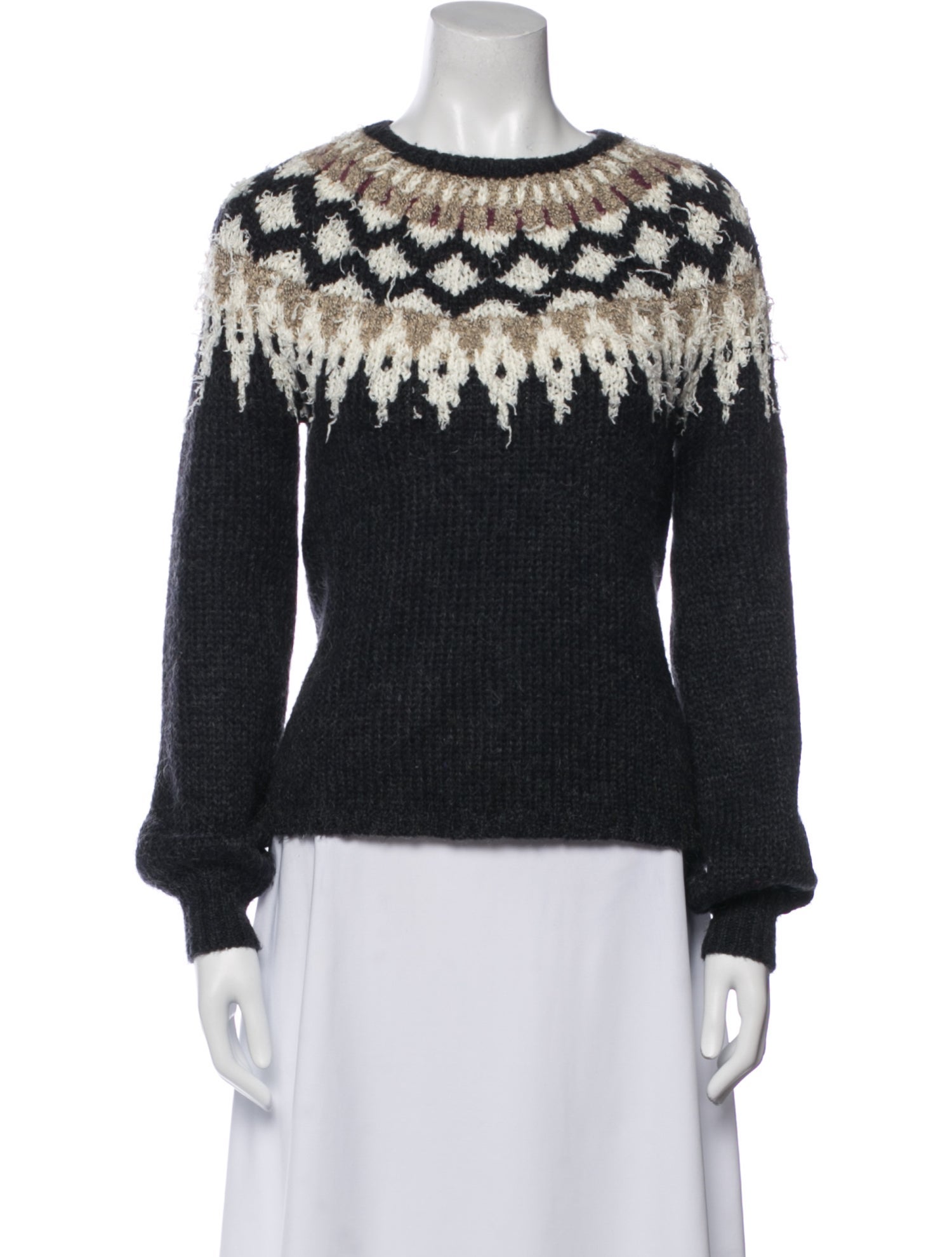 Cynthia Rowley Printed Crew Neck Sweater