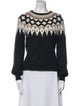 Cynthia Rowley Printed Crew Neck Sweater