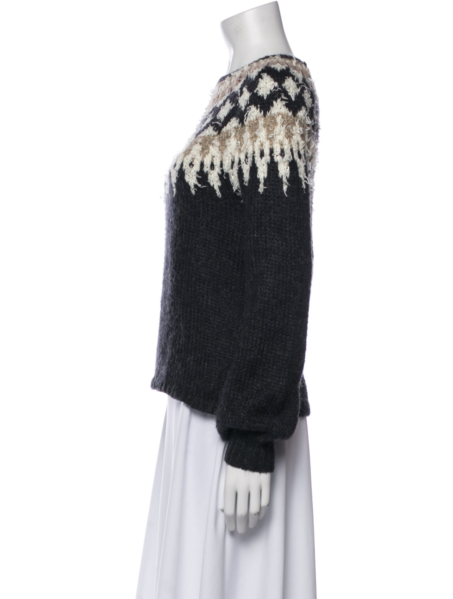 Cynthia Rowley Printed Crew Neck Sweater