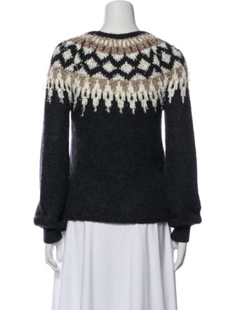 Cynthia Rowley Printed Crew Neck Sweater