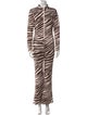 Cynthia Rowley Animal Print Mock Neck Jumpsuit