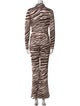 Cynthia Rowley Animal Print Mock Neck Jumpsuit