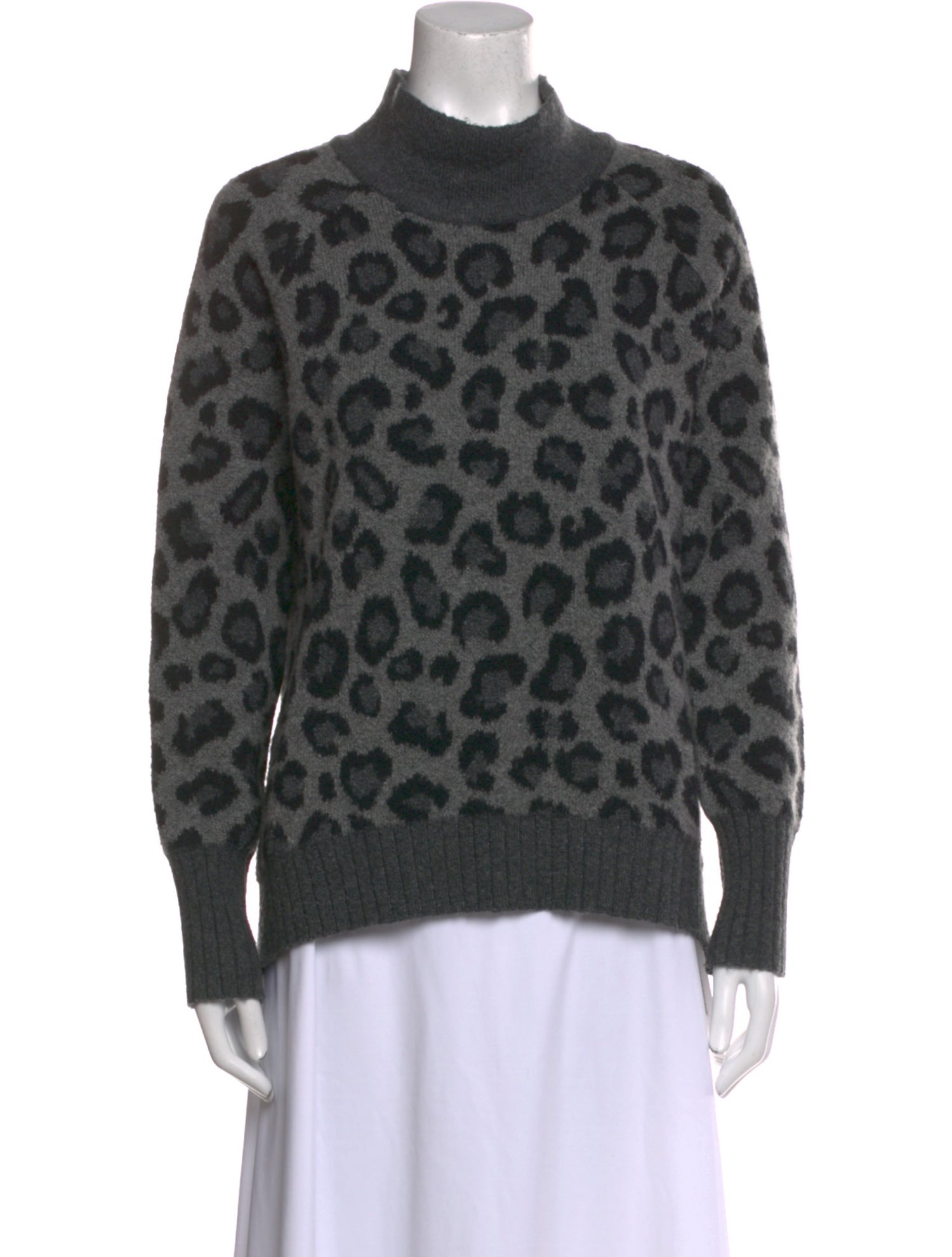 Cynthia Rowley Animal Print Turtleneck Sweater