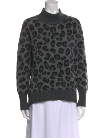 Cynthia Rowley Animal Print Turtleneck Sweater