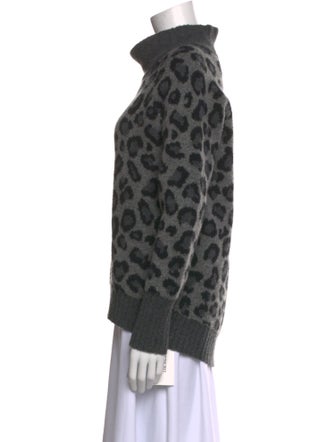Cynthia Rowley Animal Print Turtleneck Sweater