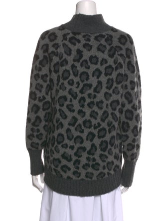 Cynthia Rowley Animal Print Turtleneck Sweater