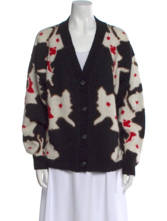 Cynthia Rowley Printed Plunge Neckline Sweater
