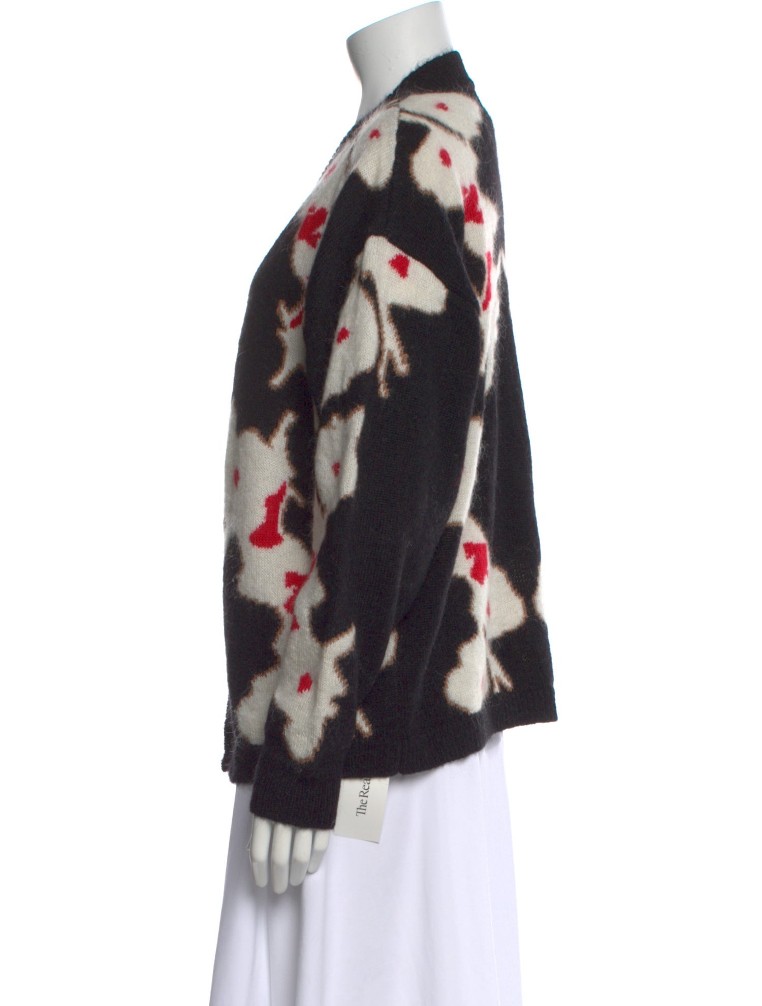 Cynthia Rowley Printed Plunge Neckline Sweater